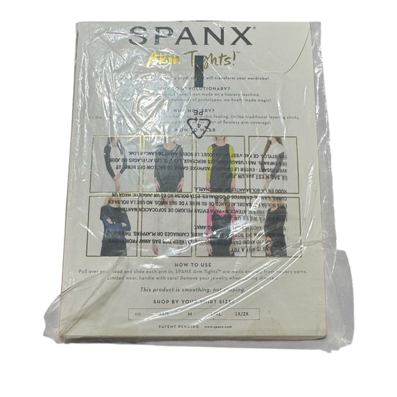 New SPANX Arm Tights 20155R Womens XS/S Very Black Opaque Long Sleeve - Picture 2 of 4